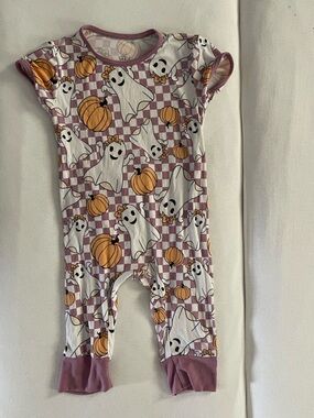 Simple Seed Baby-Short Long Halloween Ghost & Pumpkin Romper